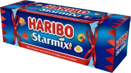 HARIBO Starmix Tube 120g Festive Mixed Gummies, Christmas Sweets & Stocking Filler Treats