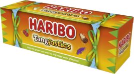 HARIBO Tangfastics Tube 120g Festive Fizzy Gummies, Christmas Sweets & Stocking Filler Treats