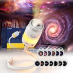HD Smart Dynamic 5D Holographic Night Light Projector, Smart HD with 13 Films, 3-in-1 USB Plug & Play 360 Adjustable Ceiling Projector for Bedroom, Car & Ocean Starry Sky