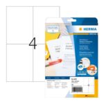 HERMA Self-Adhesive Correction Labels, A4, 105x148mm, 100 White
