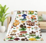 HGOD DESIGNS Mushroom Blanket, Super Soft Forest Wild Species Throw Blanket 100x130cm Blanket for Bed Couch Chair Fall Winter Camping Living Room Office