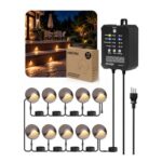 HIBOITEC 10-Pack Deck Lights with Timer and Photocell, 3000K