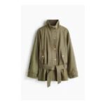 H&M Belted Cotton Twill Jacket