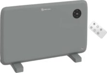 HOMCOM 1200W Electric Panel Heater, Freestanding or Wall Mounted, Grey