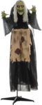 HOMCOM 160cm 63 Witch Outdoor Halloween Decoration with Sound Activated