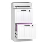HOMCOM 2-Drawer File Cabinet with Lock, White