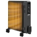 HOMCOM 2500W Oil Filled Radiator 11 Fin Portable Electric Heater Grey
