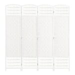 HOMCOM 4-Panel Folding Room Divider Privacy Screen 160×170 Cm White