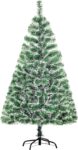 HOMCOM 5FT Indoor Christmas Tree Artificial Decoration with Metal Stand