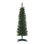 HOMCOM 5ft Unlit Slim Pencil Artificial Christmas Tree, Green