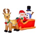 HOMCOM 6.5ft Christmas Inflatable Santa Claus on Sleigh Deer