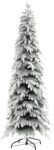 HOMCOM 7ft Pencil Artificial Christmas Tree Snow Flocked Downswept Green