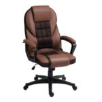 HOMCOM Executive Office Chair PU Leather High Back Swivel Brown