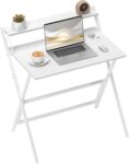 HOMCOM Folding Desk with Monitor Shelf Foldable 81.5 cm White