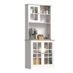 HOMCOM Freestanding Kitchen Cupboard with Doors, White