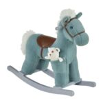 HOMCOM Kids Plush Ride-on Rocking Horse – Blue
