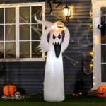 HOMCOM LED Floating Ghost Pumpkin – White – Delivery Only