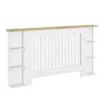 HOMCOM Radiator Cover with Open Storage Shelves White