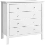HOMCOM five-drawer cabinet, white minimalist style