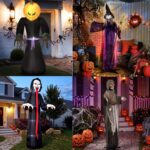 HOMCOM/Outsunny 5.6/6/7/10ft Halloween Decorations – Skeleton/Witch/Pumpkin Ghost/Grim Reaper delivered HM Star