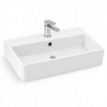 HOROW Rectangular Wall Hung Washbasin, 56 x 3614 cm, Ceramic, Modern Style, White