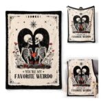 HOVCEH Skull Blanket – White