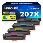 HP 207X/207A Toner for Color Pro M283fdw 4pk with Chip