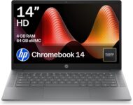 HP Chromebook 14 1366 x 768 pixels MediaTek 4GB 64GB eMMC Anti-glare panel Fast Charge Dual speakers Camera shutter True Vision HD Camera 14a-nm0012sax