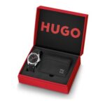 HUGO Mens Adventure Watch and Card Holder Set