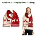 HUSHRICH Christmas Reindeer Scarf – Red – 160 X 20cm