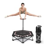 HXD-ERGO Foldable 42-Inch Mini Fitness Trampoline Rebounder for Adults Pink