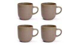 Habitat Set of 4 Mushroom Mugs – Matte Grey – Free C&C