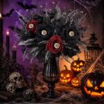Halloween Artificial Plants with Rose Bouquet, Faux Eucalyptus Branches