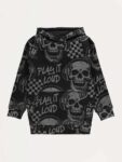 Halloween Black Skull Play It Loud Hoodie Ages 3-8 – Free C&C