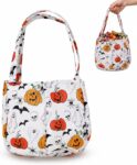 Halloween Candy Bag, White Halloween Trick or Treat Sweet Bags with Handle