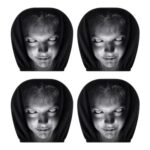 Halloween Car Headrest Covers, 4-Pack, Spooky Face