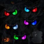 Halloween Decorations Lights Outdoor RGB Glowing Eyes 6.89ft 5 Pack Halloween Spooky Eyes Lights & Timer. Sold by QueenSing-EU FBA