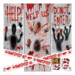 Halloween Door Decorations: Scary Stickers, Caution Tape 9M