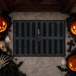 Halloween Door Mat, Spooky Front 3D Doormat for Indoor Doorway, Porch (Grey-Girl)