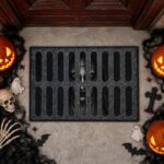 Halloween Door Mat, Spooky Front 3D Doormat for Indoor Doorway, Porch (Grey-Nun)