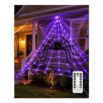 Halloween Giant Spider Web Decor with 50in Plush Spider, Light-Up