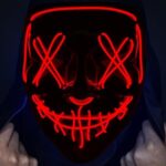 Halloween Mask LED Light up Mask Scary purge mask for Festival Cosplay Halloween Costume Masquerade Parties,Carnival,Gifts
