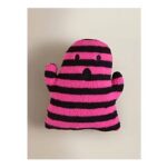 Halloween Pink & Black Stripe Ghost Shaped Cushion