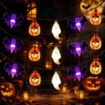Halloween String Lights 3M with Pumpkins, Spiders, and Ghosts
