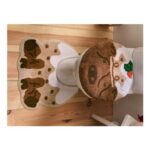 Hamish the Highland Cow Toilet Cover and Mat Set Christmas Style
