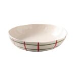 Hand Painted Christmas Gingham Serving Bowl 30cm