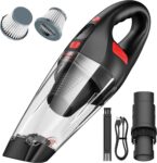 Handheld Car Vacuum Cleaner Cordless – Hand Vacuum with 2 Reusable Filter and Motorized Brush Strong Suction Powerful Portable Wireless Lightweight Long Runtime Hand-held Vaccum USB for Home