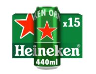 Heineken Original Premium Lager Beer 5% ABV Cans 15x440ml