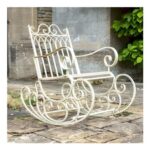 Heritage Cream Metal Garden Rocking Chair