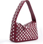 HiTotes Studded Purses Y2K Shoulder Bag for Women Studded Bag Y2K Purse Evening Clutch Purse Leather Designer Handbags Fall Purse with Studs
